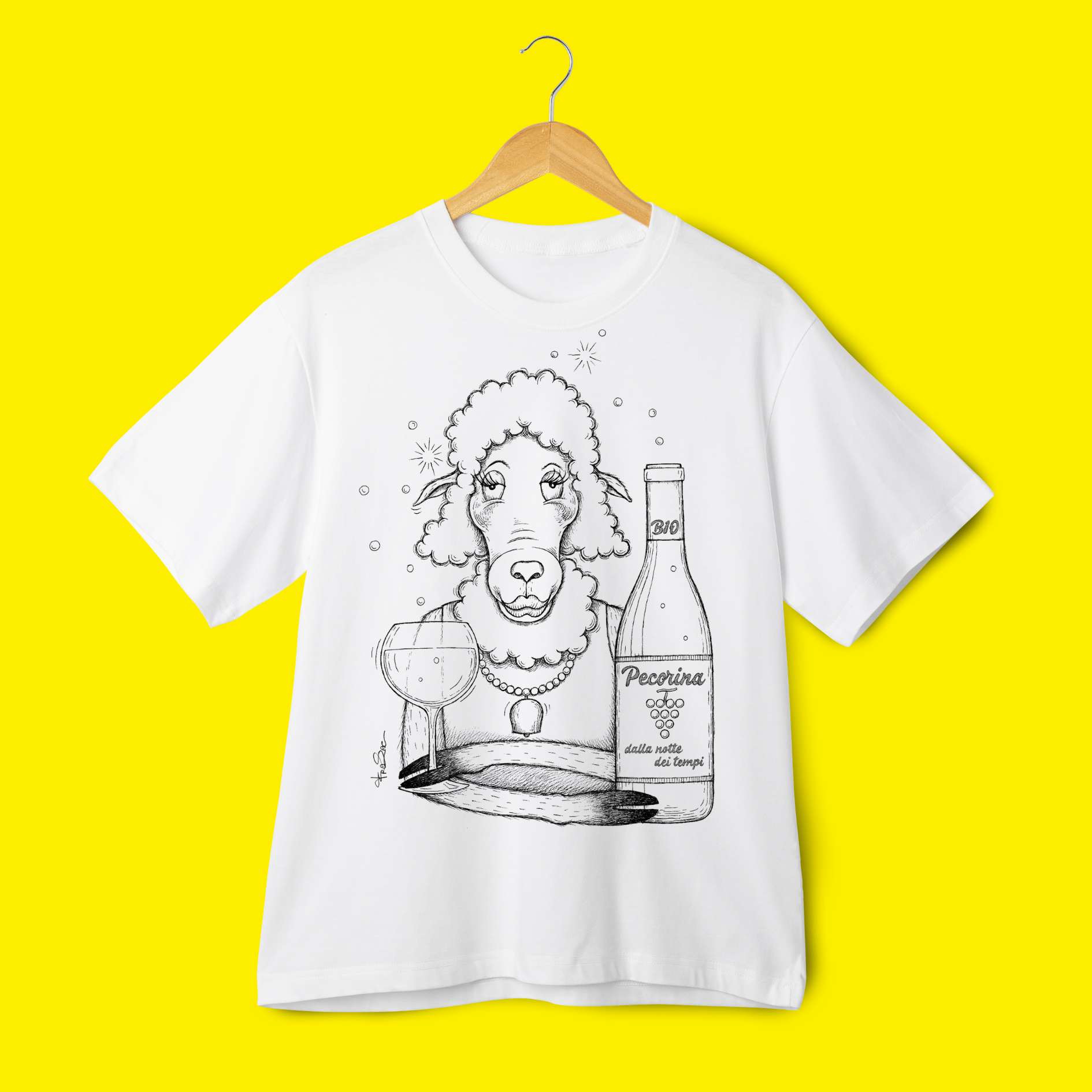 T-shirt “Pecorina” – Eleganza ubriaca e malizia fermentata